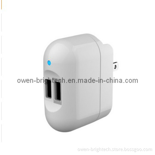 White 2.4-AMP Dual USB Wall (TRAVEL) Charger